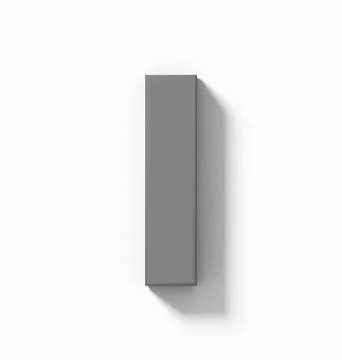 Letter I 3D medium gray isolated on white with shadow - orthogonal projection Stock Photos