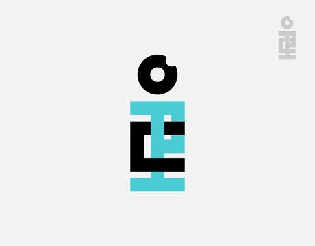 Letter I and PC logotype on white background in vector illustration Stock Illustration