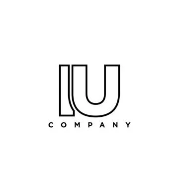 Letter I and U, IU logo design template. Minimal monogram initial based log.. 库存插图