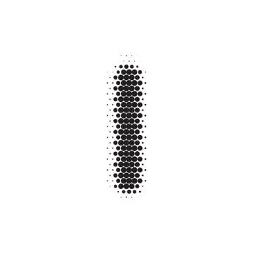 Letter I black halftone pattern font Stock Illustration