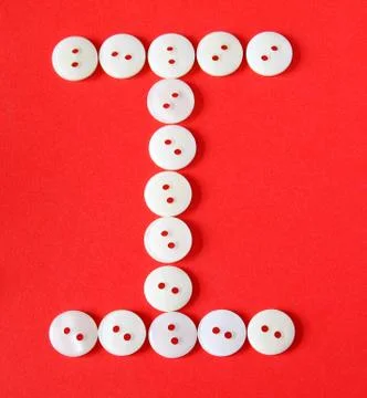 Letter "i" from buttons on a red background 库存插图