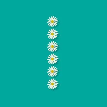 Letter I from chamomile Stock Illustration