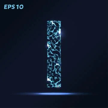 The letter I consists of points, lines and triangles. Vector illustration. Stock Illustration