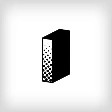 Letter I with creative shadow, pop art dot design alphabet sign. Illustrazione stock