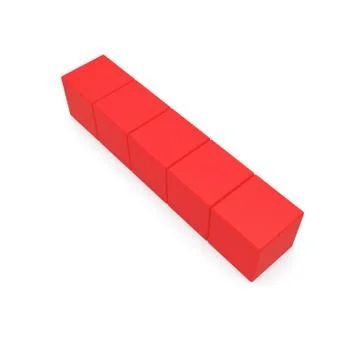 Letter i cubic red Stock Illustration