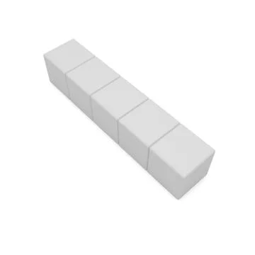 Letter i cubic white Stock Illustration