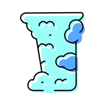 Letter i forming cloud shape typography icon Stock Illustration