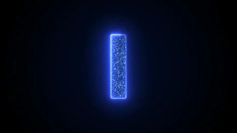 Letter I Glowing Blue Neon Animation with Sparkling Particles Stockbeeldmateriaal 345040482