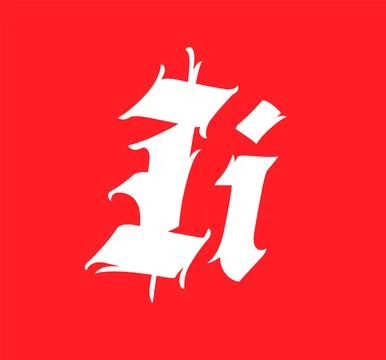 Letter I, in the Gothic style. Vector. Alphabet. Calligraphy and lettering. M Stock Illustration