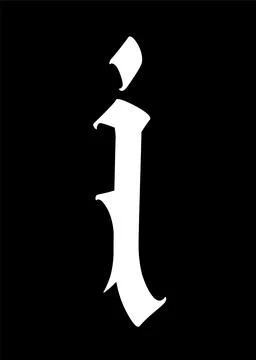 Letter i, in the Gothic style. Vector. Alphabet. The symbol is isolated on a Stock Illustration