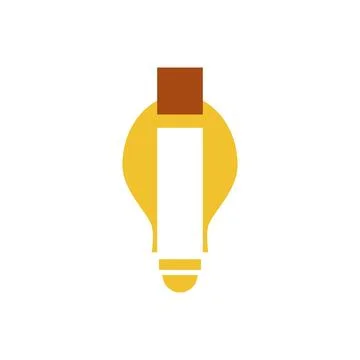 Letter I Lamp Icon Vector, Alphabet Lighting Symbol for UI and Web Design Stock Illustration
