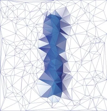 Letter I low poly Stock Illustration