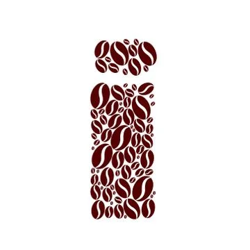 Letter  i  made of coffee beans vector set Illustrazione stock