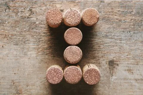 Letter I made from corks Stock Photos