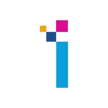Letter I Pixel Icon Vector for Digital Alphabet and Retro Design Stock Illustration