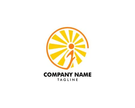 Letter I Sun Light Design Logo Vector Stock Illustration