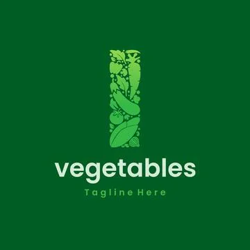 Letter I Vegetables Logo Vector Stock Illustration