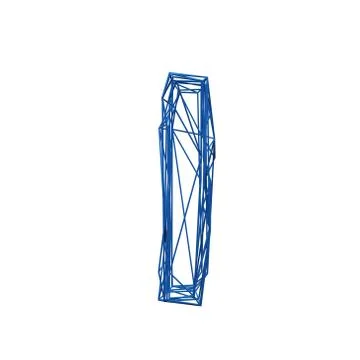 Letter I wire frame low poly alphabet. 3D rendering 스톡 일러스트