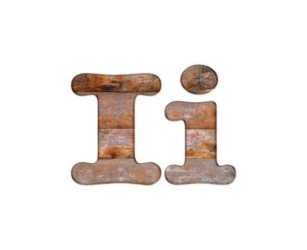 Letter i wooden. Stock Illustration