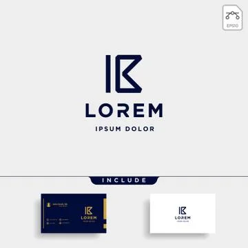 Letter IB IR Monogram Logo Design Minimal Icon Illustrazione stock