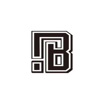Letter ib lowercase outline simple linked logo vector Stock Illustration