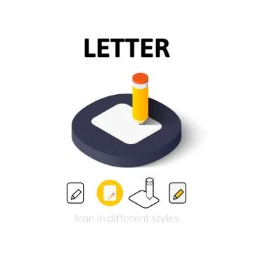 Letter icon in different style Stock Illustration