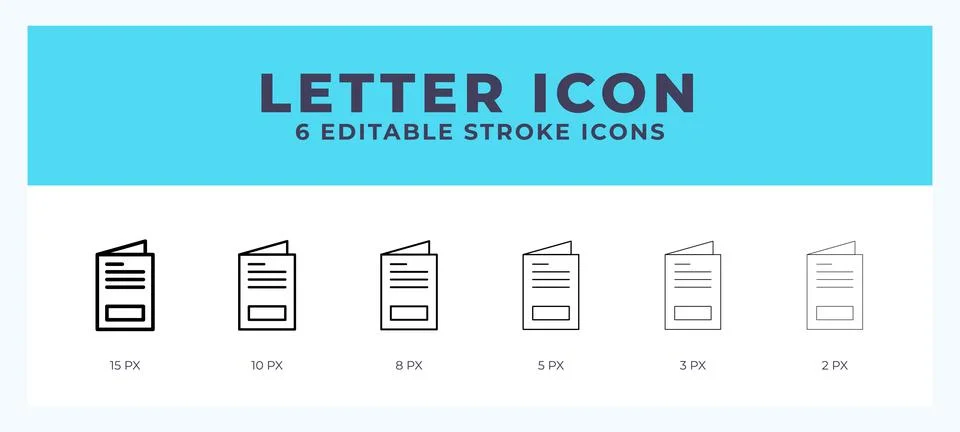 Letter icon in thin line. Bold line. Regular line. Editable stroke. Stock Illustration