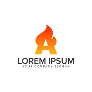 Letter A ignition Flame logo design concept template. fully editable vector Stock Illustration