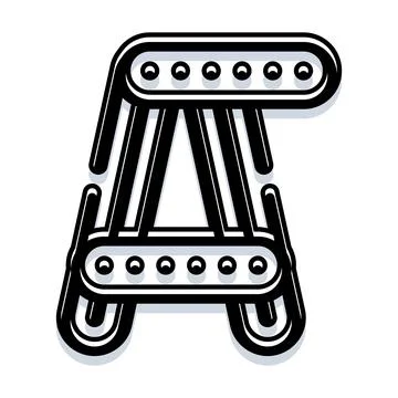 Letter a with industrial mechanical structure and outline Stockillustratie