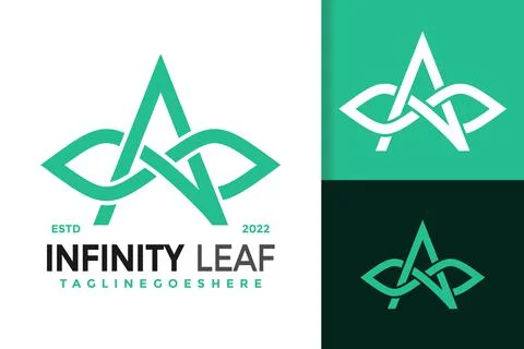 A Letter Infinity Leaf Logo Design, brand identity logos vector, modern logo, Stock Illustration