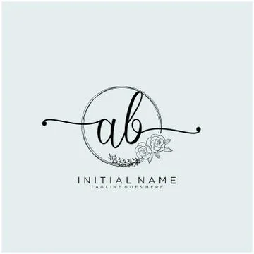 Letter Initial AB beauty monogram and elegant logo design Illustrazione stock