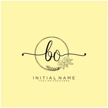 Letter Initial BO beauty monogram and elegant logo design Stock Illustration