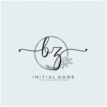 Letter Initial BZ beauty monogram and elegant logo design Stock Illustration