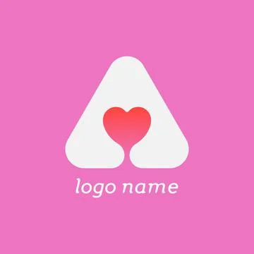 Letter A initial combined with heart icon editable vector logo template Stock Illustration