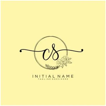 Letter Initial CS beauty monogram and elegant logo design Stock-Illustration