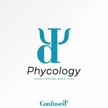 Letter initial D font Psi Trident typography monogram branding psychology Illustrazione stock