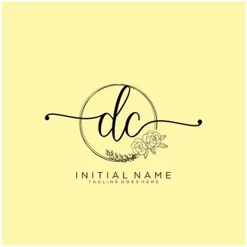 Letter Initial DC beauty monogram and elegant logo design Stock Illustration