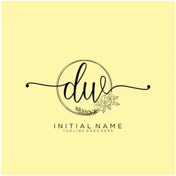 Letter Initial DW beauty monogram and elegant logo design Stock Illustration