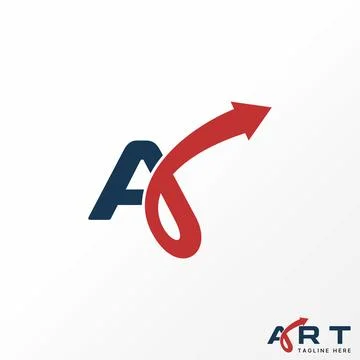 Letter initial A font up arrow right monogram typography fasted purpose Stock Illustration