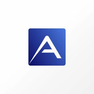 Letter initial A font on space rectangular block monogram typography 스톡 일러스트