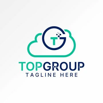 Letter initial GT or TG on line cloud tech weather database prediction Stock Illustration