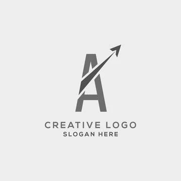 A letter initial incorporated with Arrow logo design vector illustration. Usa Stock-Illustration