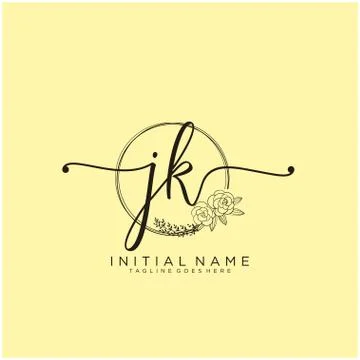 Letter Initial JK beauty monogram and elegant logo design Illustrazione stock