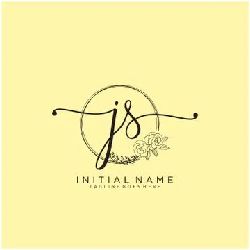 Letter Initial JS beauty monogram and elegant logo design Stock Illustration