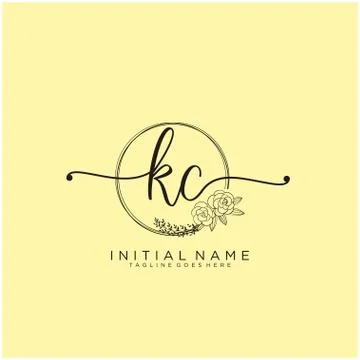 Letter Initial KC beauty monogram and elegant logo design Stock Illustration