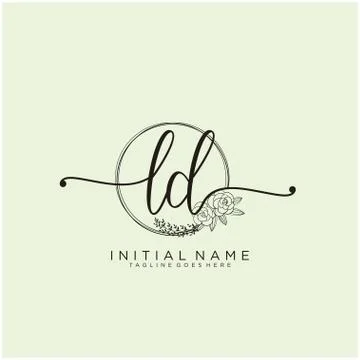Letter Initial LD beauty monogram and elegant logo design Stock Illustration