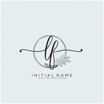 Letter Initial LF beauty monogram and elegant logo design Stock Illustration