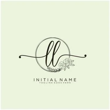 Letter Initial LL beauty monogram and elegant logo design Stock Illustration