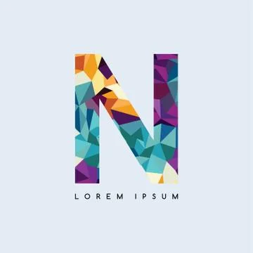 Letter initial logotype logo abstract colorful geometrical Illustrazione stock
