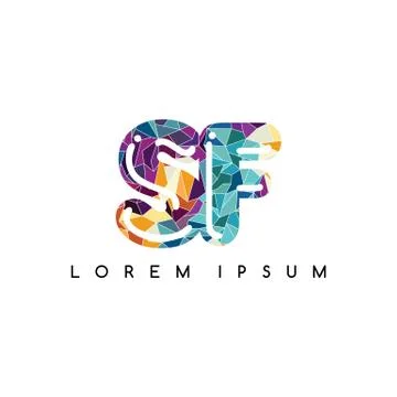 Letter initial logotype logo abstract colorful geometrical Stock Illustration